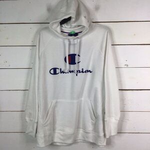 New Champion Graphic Hoodie Logo Sweatshirt Activewear White Women's Plus 2X